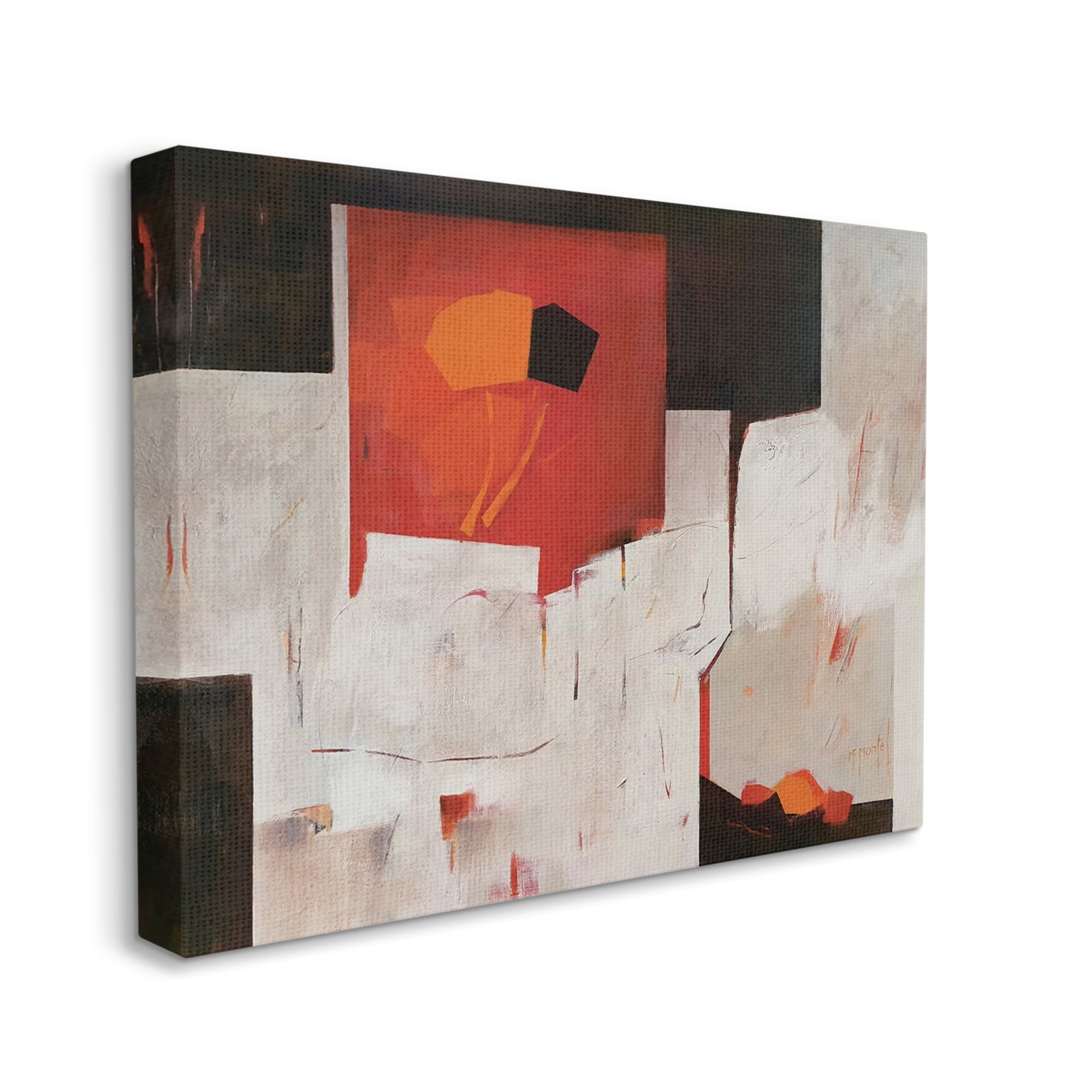 Stupell Industries Forever Montel Abstract Shapes Red White,36 x 48,Designed by Fanou Montel