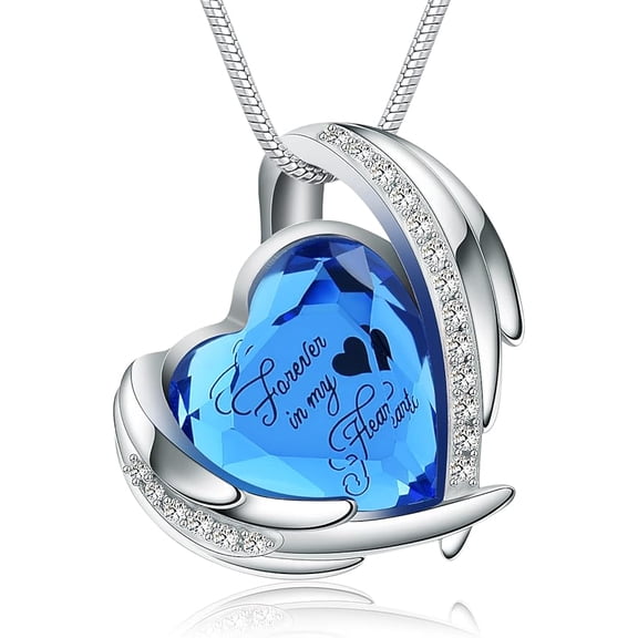 Forever in My Heart - Angel Wings Heart Cremation Jewelry for Ashes Wing Urn Necklace for Ashes Urn Locket Keepsakes Memorial Ashes Holder for Human Pets