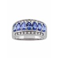 thumbnail image 1 of Forever New .14 Carat T.W. Diamond and Tanzanite Sterling Silver Oval Ring, 1 of 1