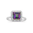 thumbnail image 1 of Forever New 2.25 Carat T.G.W. Mystic Green Topaz and White Topaz Sterling Silver Square Halo Ring, 1 of 4