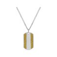 thumbnail image 1 of Forever New 316L Stainless Steel Gold Glitter Sides Dog Tag Pendant, 24" Curb Chain, 1 of 1