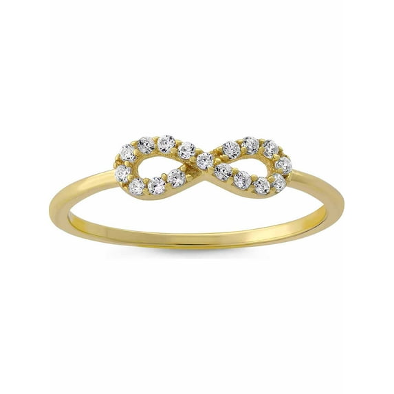 Forever New CZ 18kt Gold over Sterling Silver Infinity Stack Ring