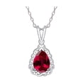 thumbnail image 1 of Forever New Created Ruby Pear-Shape with Swirl frame Pendant, 18", 1 of 1