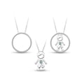 thumbnail image 1 of Forever New Cubic Zirconia Boy Circle Interchangeable Necklace in Sterling Silver, 1 of 4