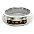 thumbnail image 1 of Forever New Men's Brown Diamond Accent Five-Stone Sterling Silver Ring, 1 of 1