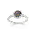 thumbnail image 1 of Forever New Mystic Topaz Cubic Zirconia and White Cubic Zirconia Sterling Silver Halo Ring, 1 of 1