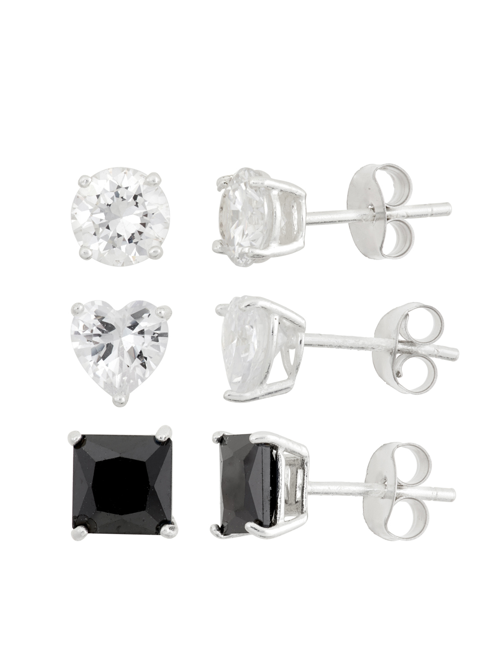 Forever New White Cubic Zirconia 5mm Round Bezel-Set Sterling Silver Stud Earrings - image 1 of 4