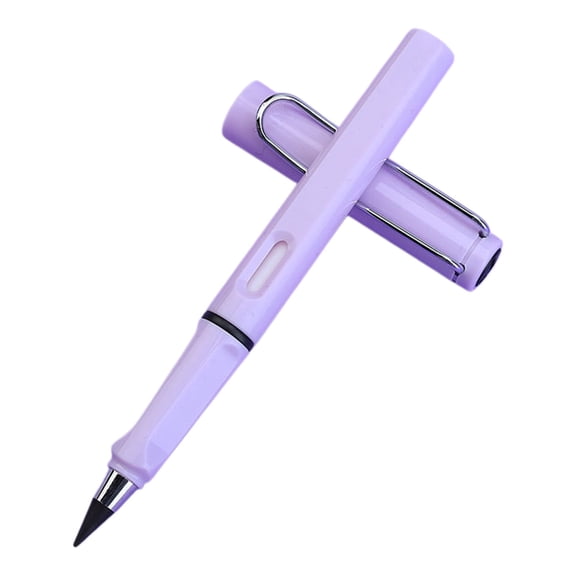 Forever Pencil - Everlasting Metal Inkless Pencils Set with Eraser, No Need Sharpened, Replace Mechanical Pen for Sketch, Drawing and Writing, Purple