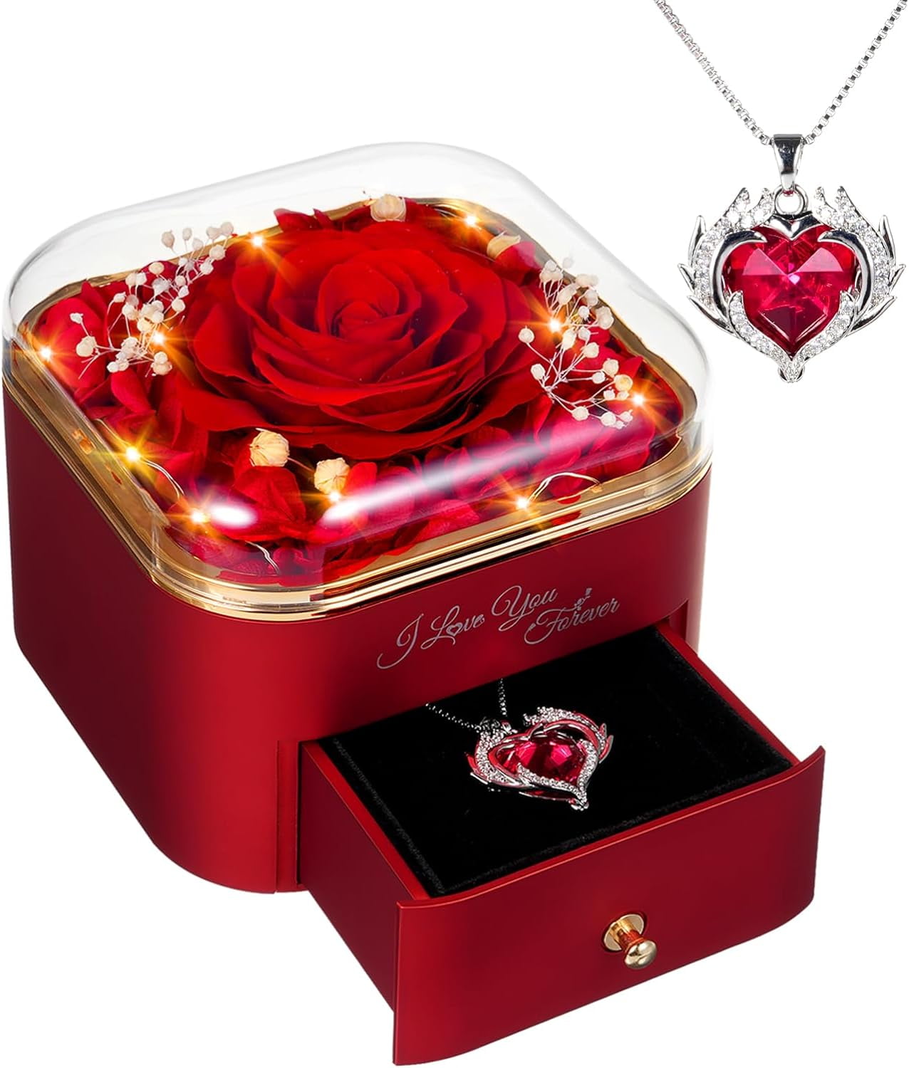 Forever Preserved Rose for Women Mum Wife Girlfriend Eternal Rose ...
