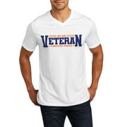 Forever Proud Veteran Men's Big Size District Perfect Tri V-Neck T-Shirt - White 3XL