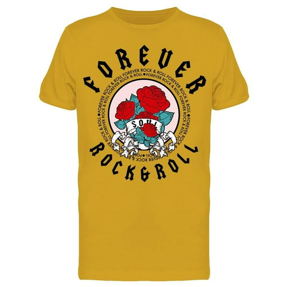 Forever Rock And Roll Roses T-Shirt Men -Image by Shutterstock, Male XX-Large
