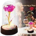 thumbnail image 1 of Forever Rose Flower Valentines Gifts for Her,Birthday Gifts for Women,Valentines Day Flowers Gifts for Mom,Women,Her,Wife,Grandma,Light Up Rose in Glass Dome,Hot Pink, 1 of 9