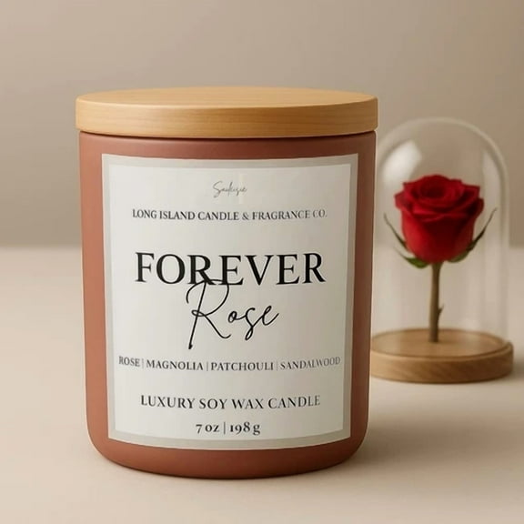 Forever Rose Soy Wax Candle | Luxurious ValentineS Day Gift | Romantic Rose 7Oz