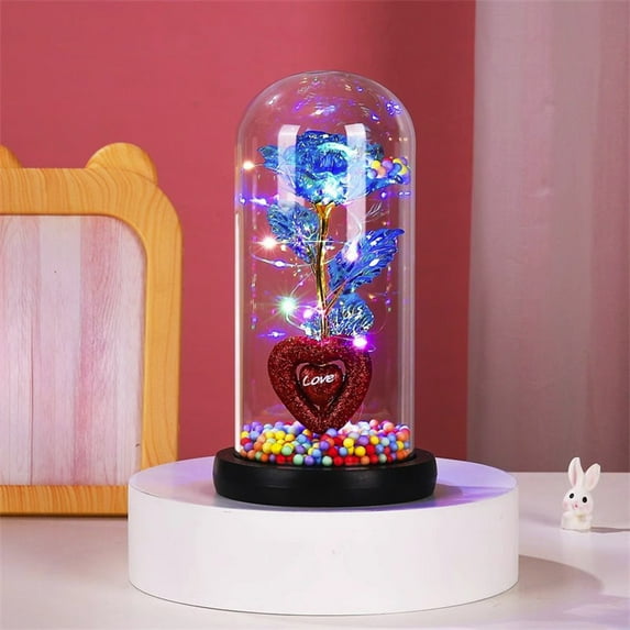 Forever Rose for Women Mom Wife,Mothers Day Forever Rose Gift Ideas,Galaxy Rose Flower Light Up in Glass Dome, Eternal Roses Birthday Butterfly Gifts for Women