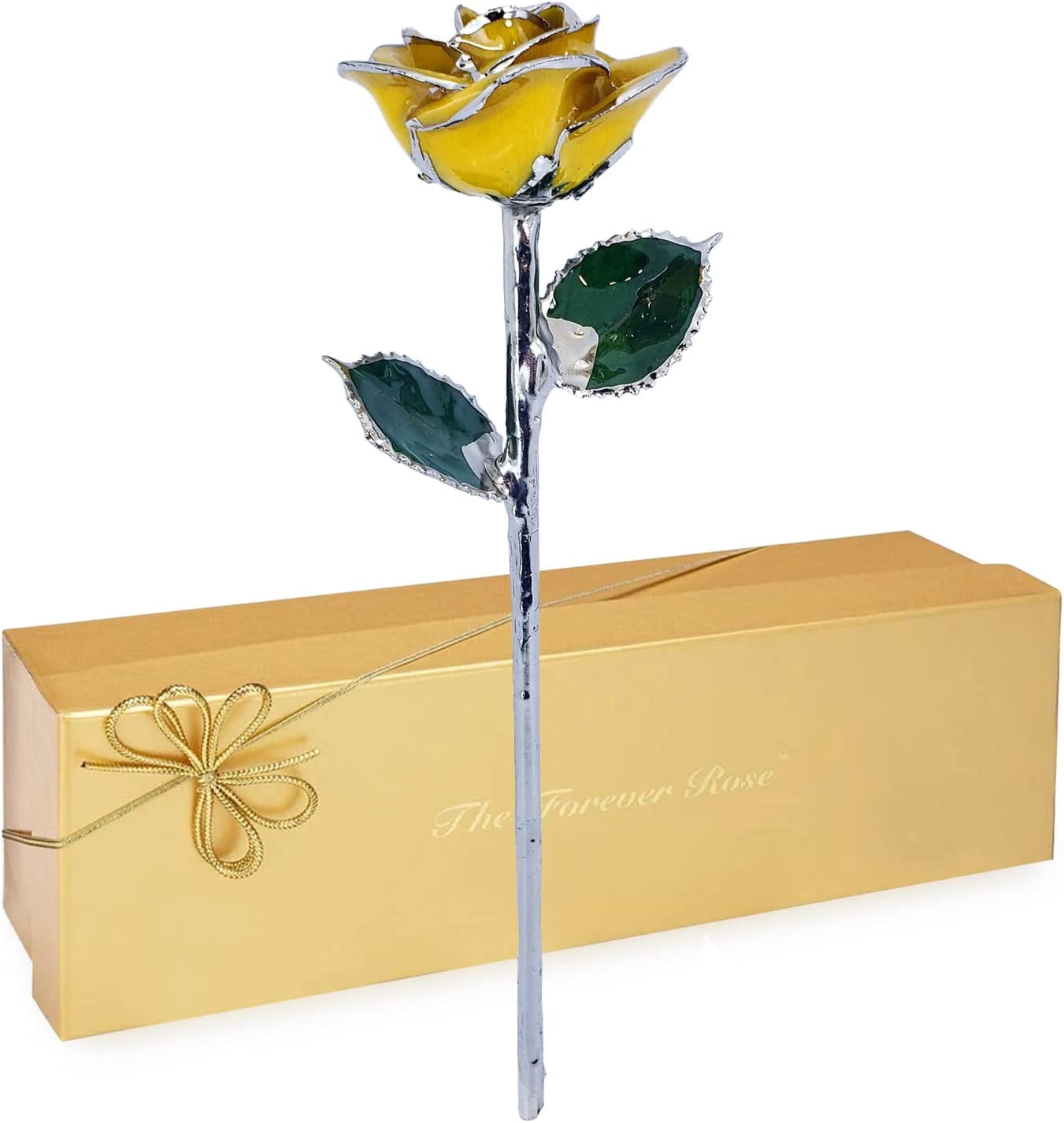 Forever Rose Yellow Platinum an Everlasting Preserved Rose with ...