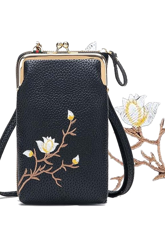 Women Sling Cross-Body Wallet with Mobile Cell Phone Holder, Crossbody Bags for Women Travel