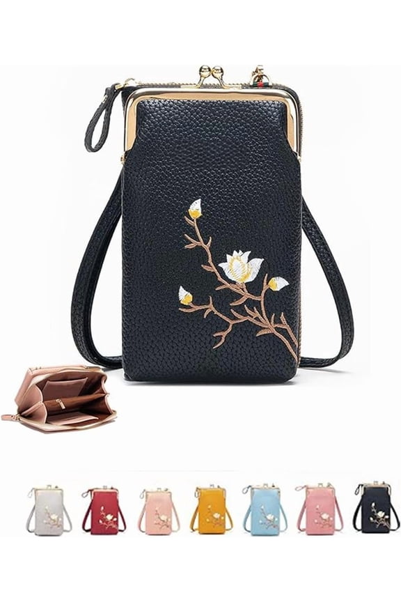 Forever Savour Women Sling Cross-Body Wallet with Mobile Cell Phone Holder, for Women Travel, work, fashion