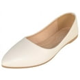 thumbnail image 1 of Forever Shoes Women Ballet Basic Flats Pointed Toe Comfort Insoles ALICIA-32 Beige PU 7.5, 1 of 3