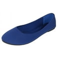 thumbnail image 1 of Forever Shoes Women Ballet Flats Round Toe Gel Memory Foam Insole Comfortable Satin Material FLEXIBLE-62 Navy Royal Blue 9, 1 of 3