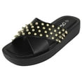 thumbnail image 1 of Forever Shoes Women Sandals Crisscross Studded Strap Spikes Band Flatform Platform SURE-75 Black 7.5, 1 of 3