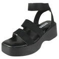 thumbnail image 1 of Forever Shoes Women Sandals Double Straps Light Weight Flatform Platform Elastic LEXI-23 Black 6, 1 of 3