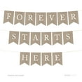 thumbnail image 1 of Forever Starts Here Burlap Wedding Pennant Party Banner, 1 of 2