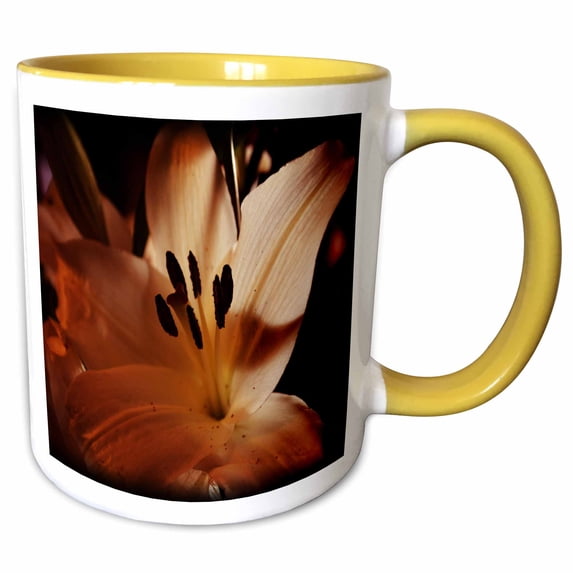 Forever Sunshine Lily is a photo of a bright orange colored lily 11oz Two-Tone Yellow Mug mug-211937-8
