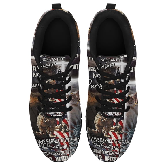 Forever The Title U S Veteran Running Shoes Sneakers Mesh Black Size 10.5