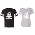 thumbnail image 1 of Forever Together Matching Couple Cotton Jerseys (Men Black / Women Heather) (Men M / Women S), 1 of 3