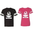 thumbnail image 1 of Forever Together Matching Couple Cotton Jerseys (Men Black / Women Pink) (Men S / Women M), 1 of 3