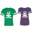 thumbnail image 1 of Forever Together Matching Couple Cotton Jerseys (Men Green / Women Purple) (Men XXXL / Women XXL), 1 of 3