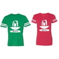 thumbnail image 1 of Forever Together Matching Couple Cotton Jerseys (Men Green / Women Red) (Men S / Women S), 1 of 3