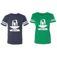 thumbnail image 1 of Forever Together Matching Couple Cotton Jerseys (Men Navy / Women Green) (Men XXXL / Women XXL), 1 of 3