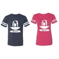 thumbnail image 1 of Forever Together Matching Couple Cotton Jerseys (Men Navy / Women Pink) (Men L / Women M), 1 of 3