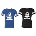 thumbnail image 1 of Forever Together Matching Couple Cotton Jerseys (Men Royal / Women Black) (Men M / Women XL), 1 of 3