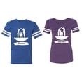 thumbnail image 1 of Forever Together Matching Couple Cotton Jerseys (Men Royal / Women Purple) (Men XL / Women XL), 1 of 3