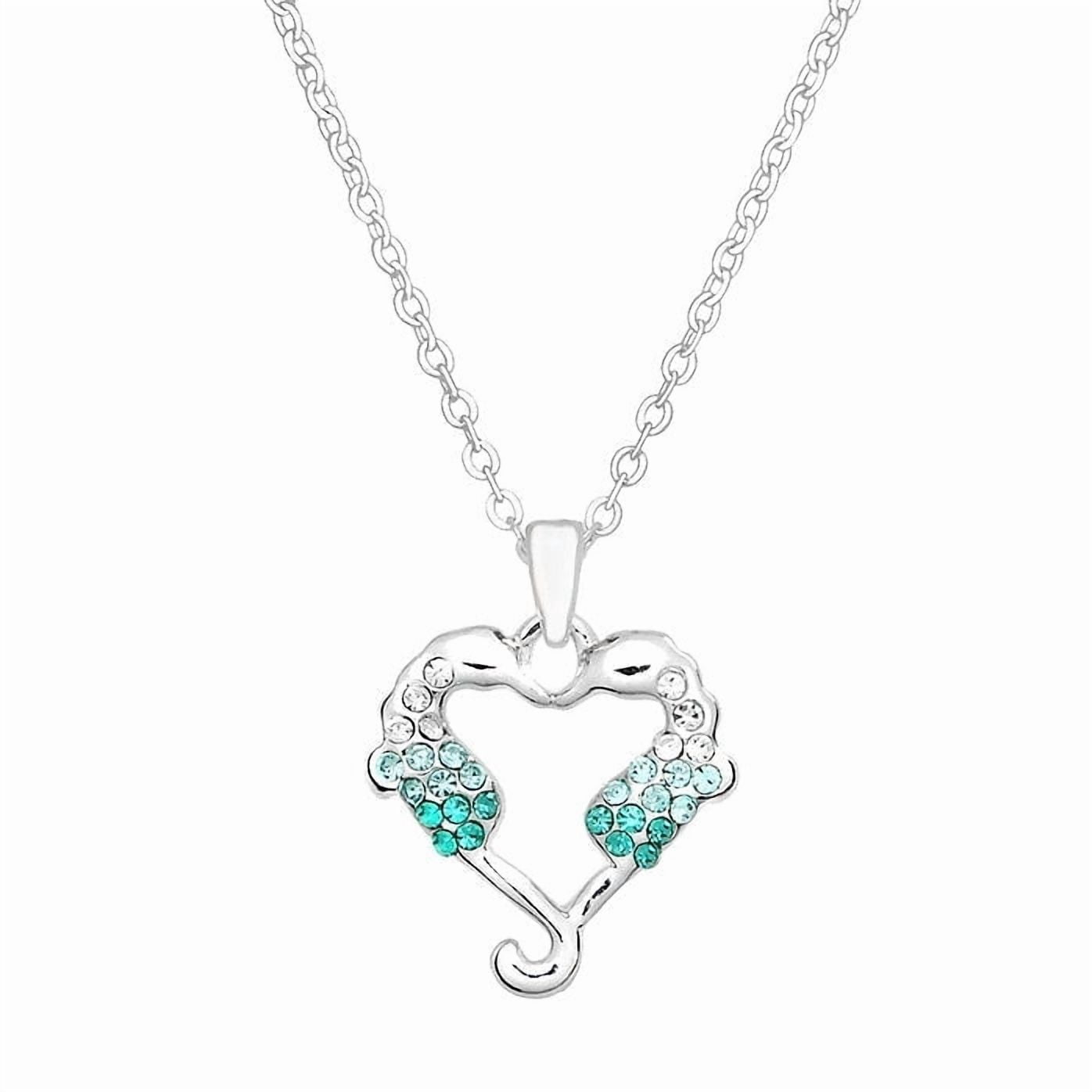 Freebird Jewelry Box Forever Together Necklace - Silver/Aqua