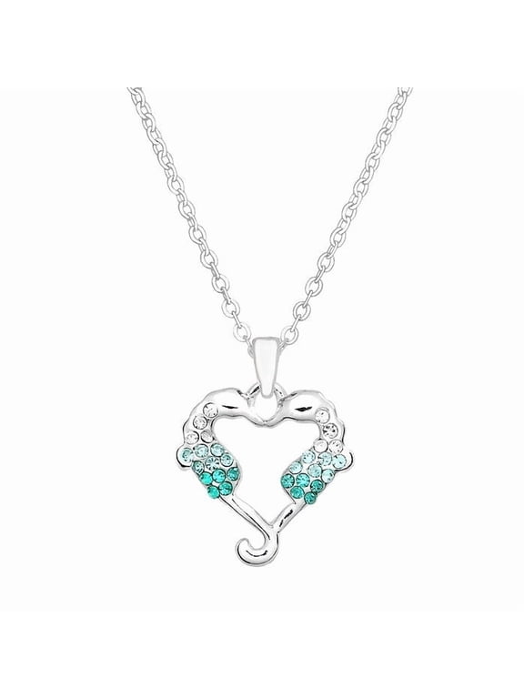 Forever Together Necklace - Silver/Aqua
