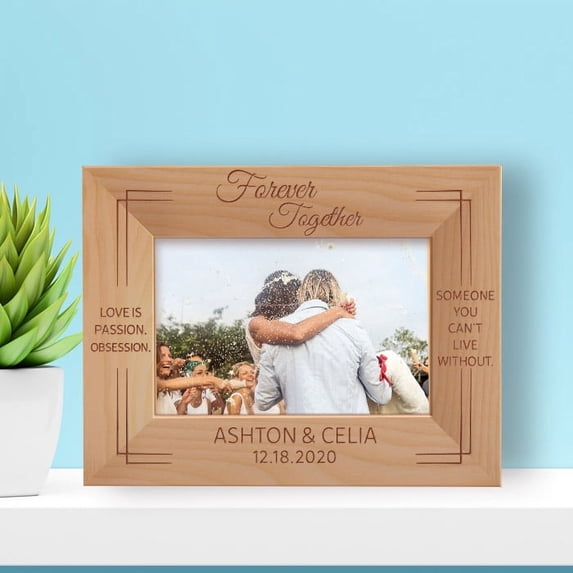 Forever Together Personalized Wooden Frame-6" x 4" Brown Horizontal