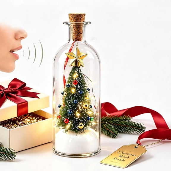 Forever Tree Recordable Snow Globe Christmas Message Bottle Voice Ornament