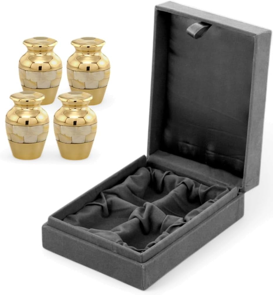 Haustierurne In Katzenform - Hochglanz-Emaille Mit Samtbeutel Für Asche