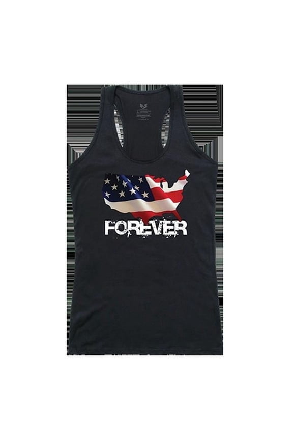 Forever USA Map Graphic Tank Top, Black - Small