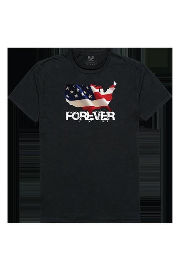 Forever USA Map Relaxed Graphic T-shirt, Black - Medium