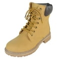 thumbnail image 1 of Forever Women Ankle Army Combat Boots Lace Up Work Style Booties BROADWAY-3 Tan Beige Camel 8, 1 of 5