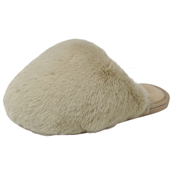 Forever Women Faux Fur Slip-On Cozy Slippers Extra Fluffy Soft Plush Furry Mules Warm Comfy Winter Home Slippers RECAP-36 Beige Taupe 10