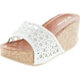 thumbnail image 1 of Forever Womens Cork Wedge Open Toe Rhinestone Embellished Sandals, 1 of 7