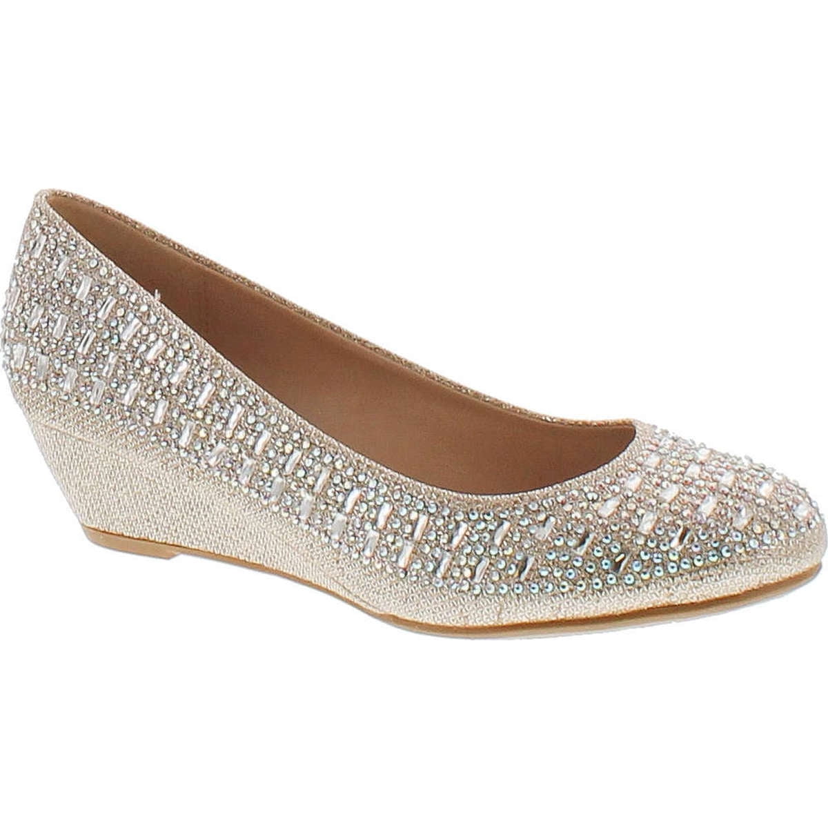 Champagne wedge wedding shoes sale
