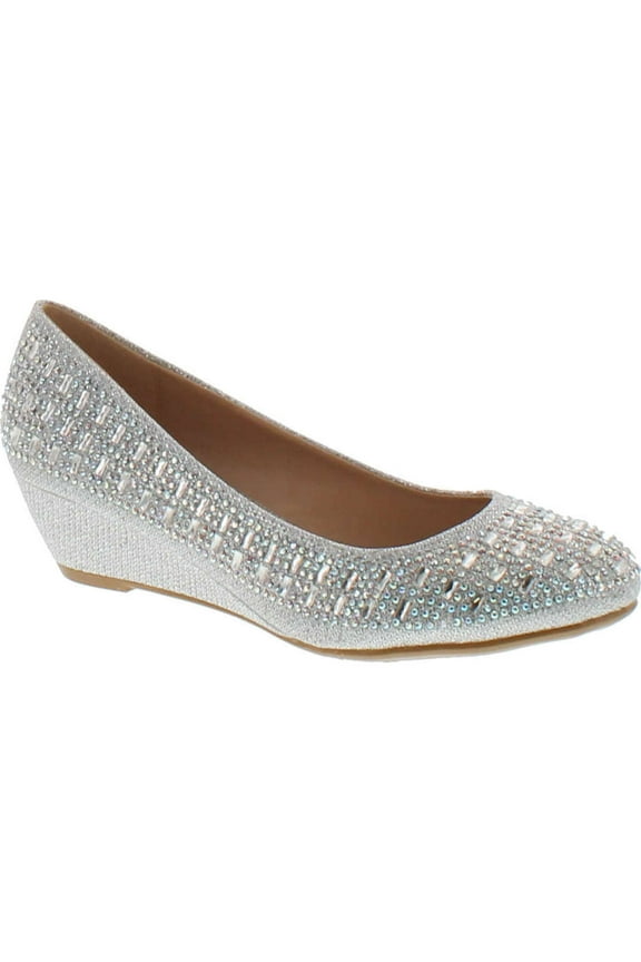 Womens Low Wedge Heel Closed Toe Wedding Party Dress Sandals Shoes