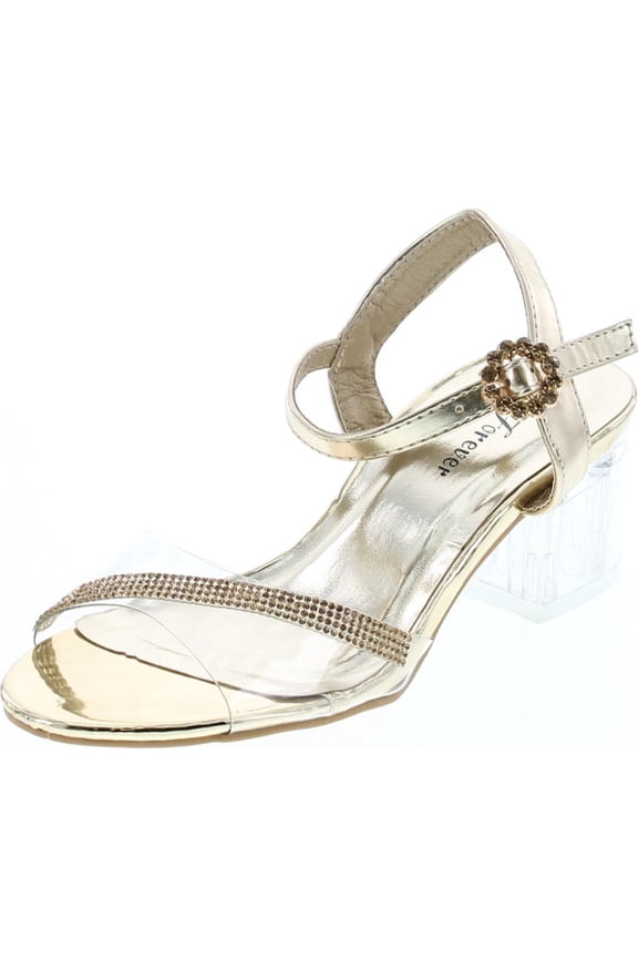 Forever Womens Sui-08 Lucite Clear Strappy Block Chunky High Heel Open Peep Toe Sandal