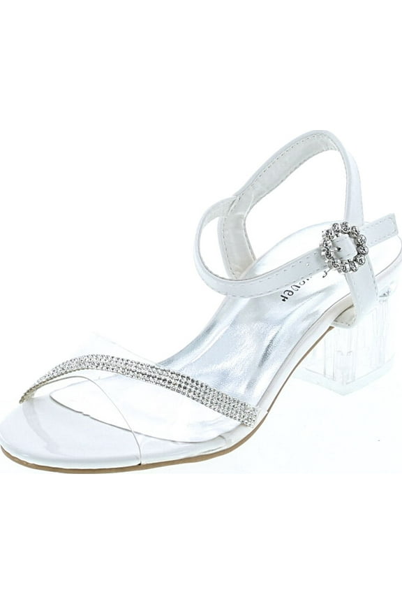 Forever Womens Sui-08 Lucite Clear Strappy Block Chunky High Heel Open Peep Toe Sandal